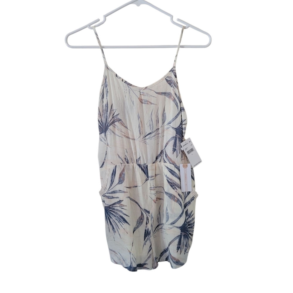 O'Neill Cream and Blue Floral Jumpsuit